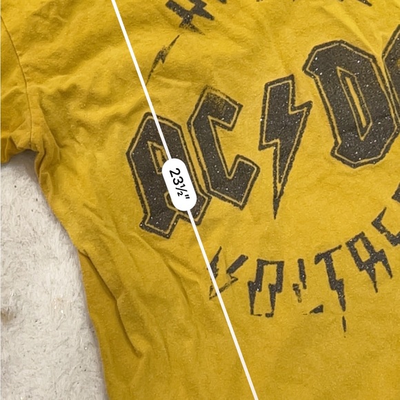 American eagle glitter yellow AC/DC band tee - Picture 3 of 5